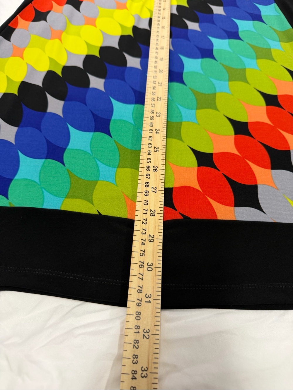 London Times Black Dress with Multicolor Geo Panel Size 8 - Picture 7 of 7